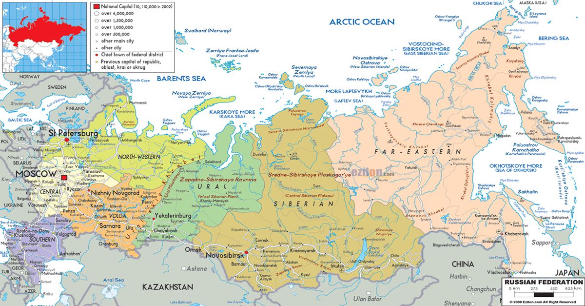 Mapa de Rusia